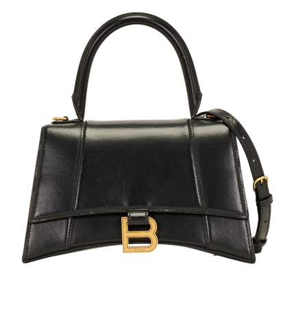 Small Hourglass, &pound;650, Handbags, Black, Leather, Front view
